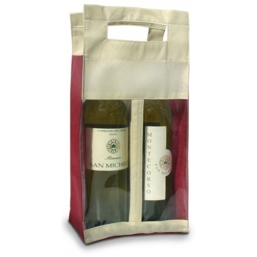 Borsa in TNT per 2 Bottiglie – 1.12 Euro Cad. - 17x8x36 – Bordeaux – 200 Pz