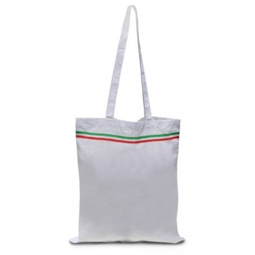 Shopper in cotone Made in Italy - 38x42 manici da 75 cm 1.18 Euro Cad. - Bianca - 200 Pz.