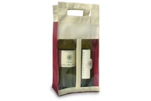 Borsa in TNT per 2 Bottiglie – 1.12 Euro Cad. - 17x8x36 – Bordeaux – 200 Pz