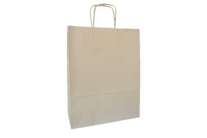 Borse carta neutre Kraft Bianco ritorta 18x8x25 - 300 pz