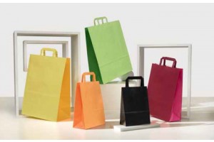 Shopper manico piatto bicolore