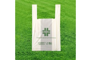 Shopper biodegradabili per farmacia con manico a canottiera 