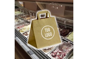 Shoppers in Carta da Asporto Take Away Avana Riciclato - 0.45 Euro Cad. 27+17x29 600 Pz.