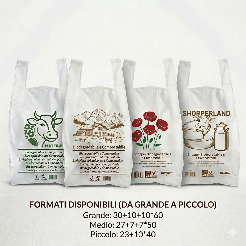 Produzione sacchetti bio per vendita formaggi