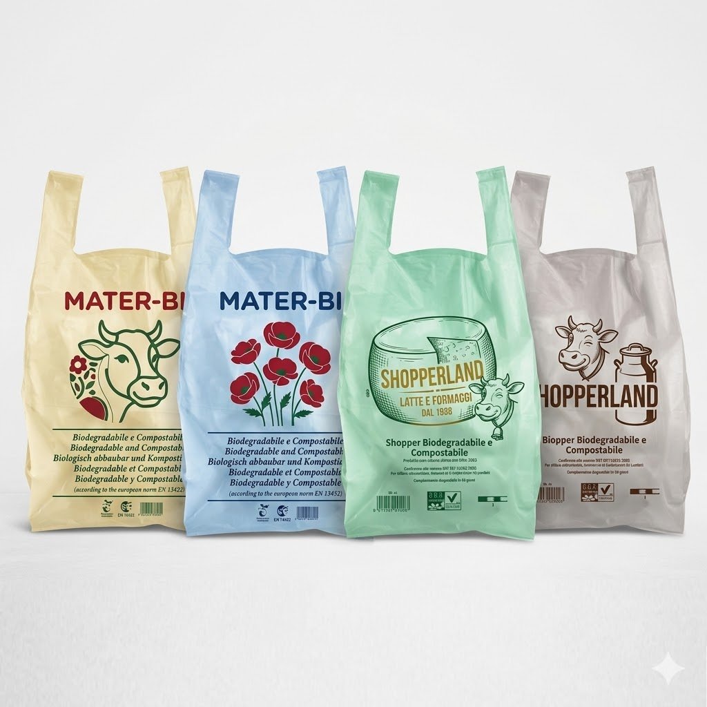 Shopper biodegradabili personalizzate per caseifici Mantova